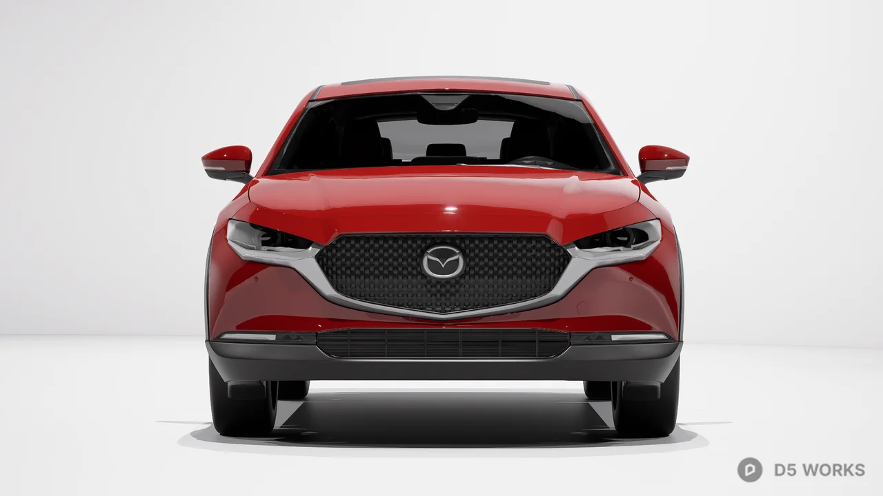 Modern Red Compact SUV 3D Model 3d model thumbnail 2