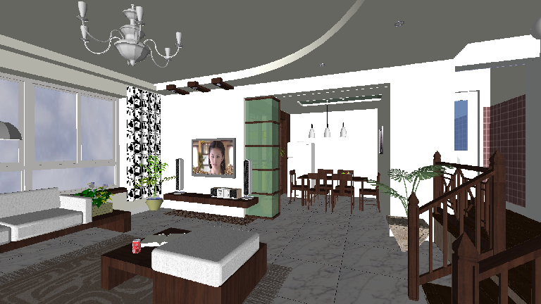 Modern Living & Dining Room