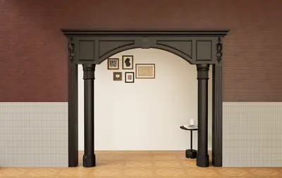 Arched Door Frame With Columns 3d model