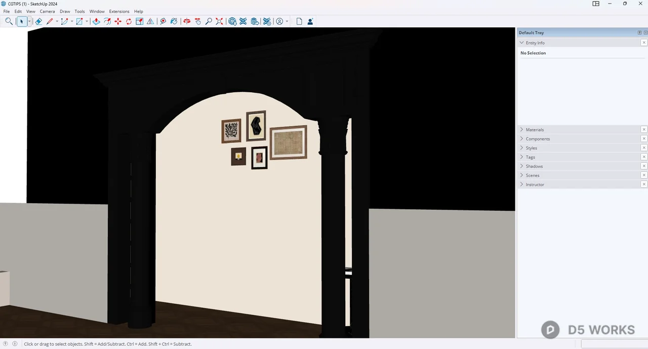 Arched Door Frame With Columns 3d model thumbnail 3