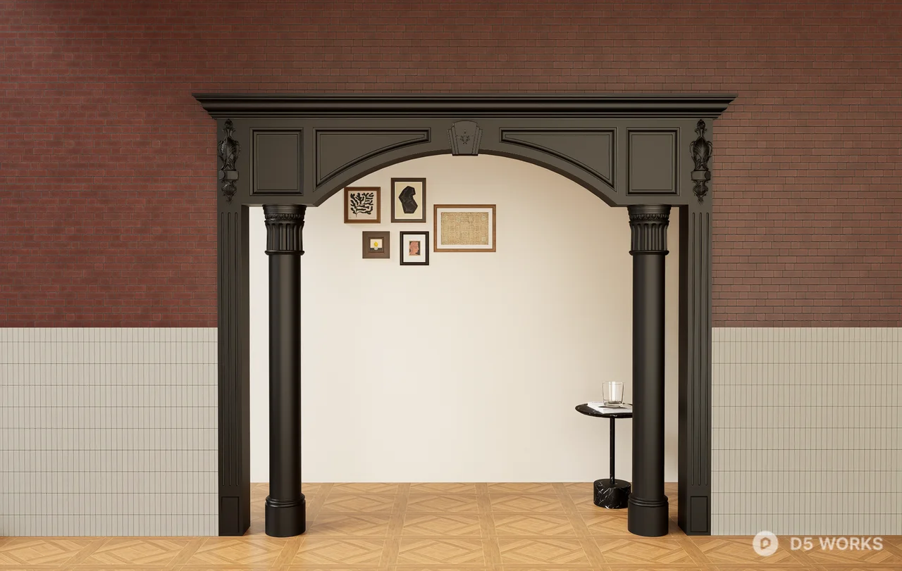Arched Door Frame With Columns 3d model - Image 1