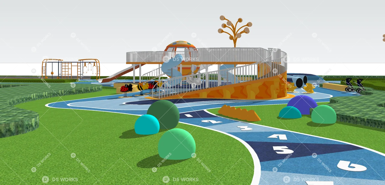 Modern Park 3d model thumbnail 4