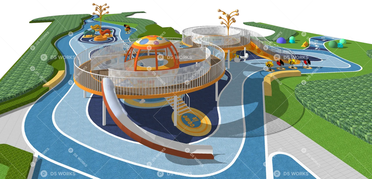 Modern Park 3d model thumbnail 2