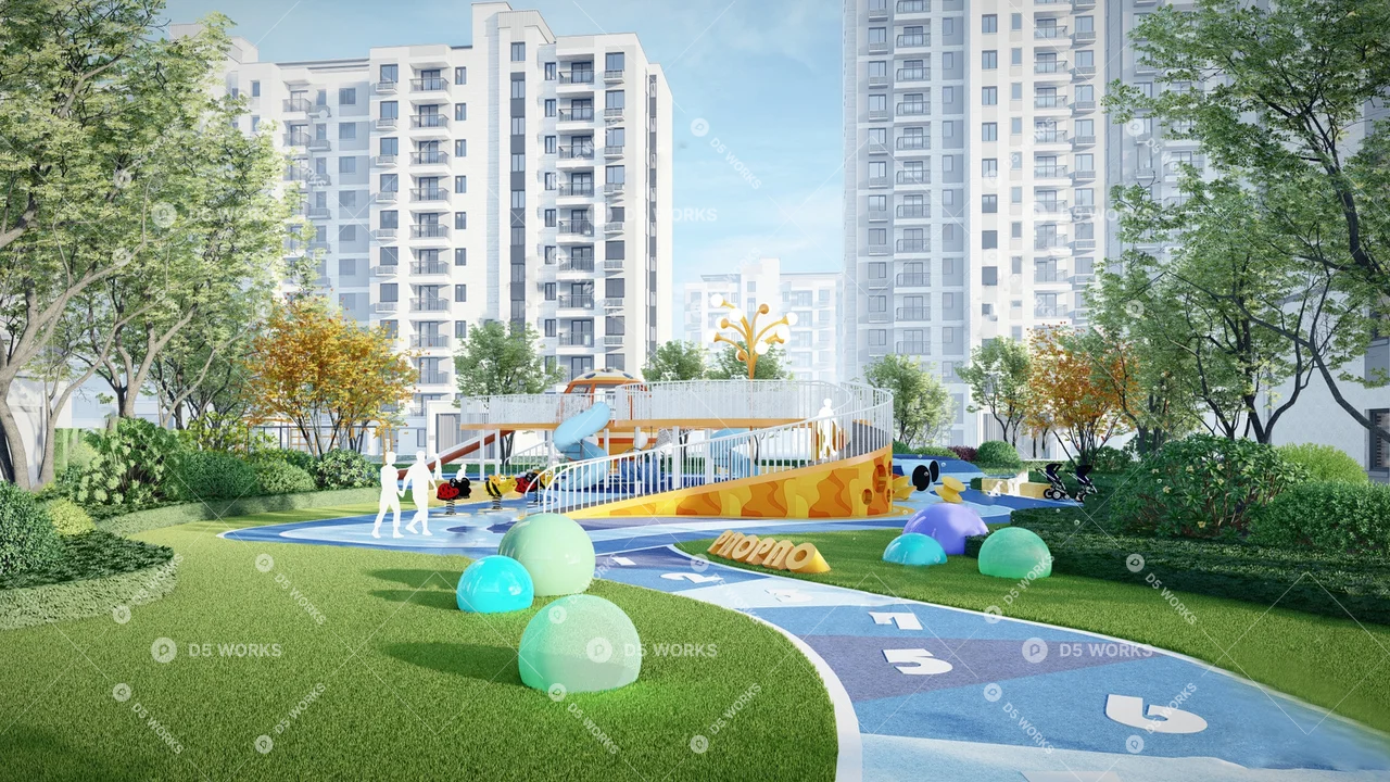 Modern Park 3d model thumbnail 3