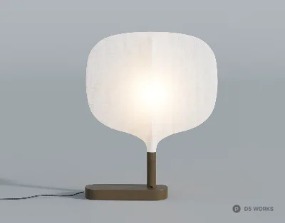 Minimalist Paper Shade Table Lamp 3d model - Image 1