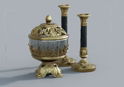 Traditional Candle & Holder