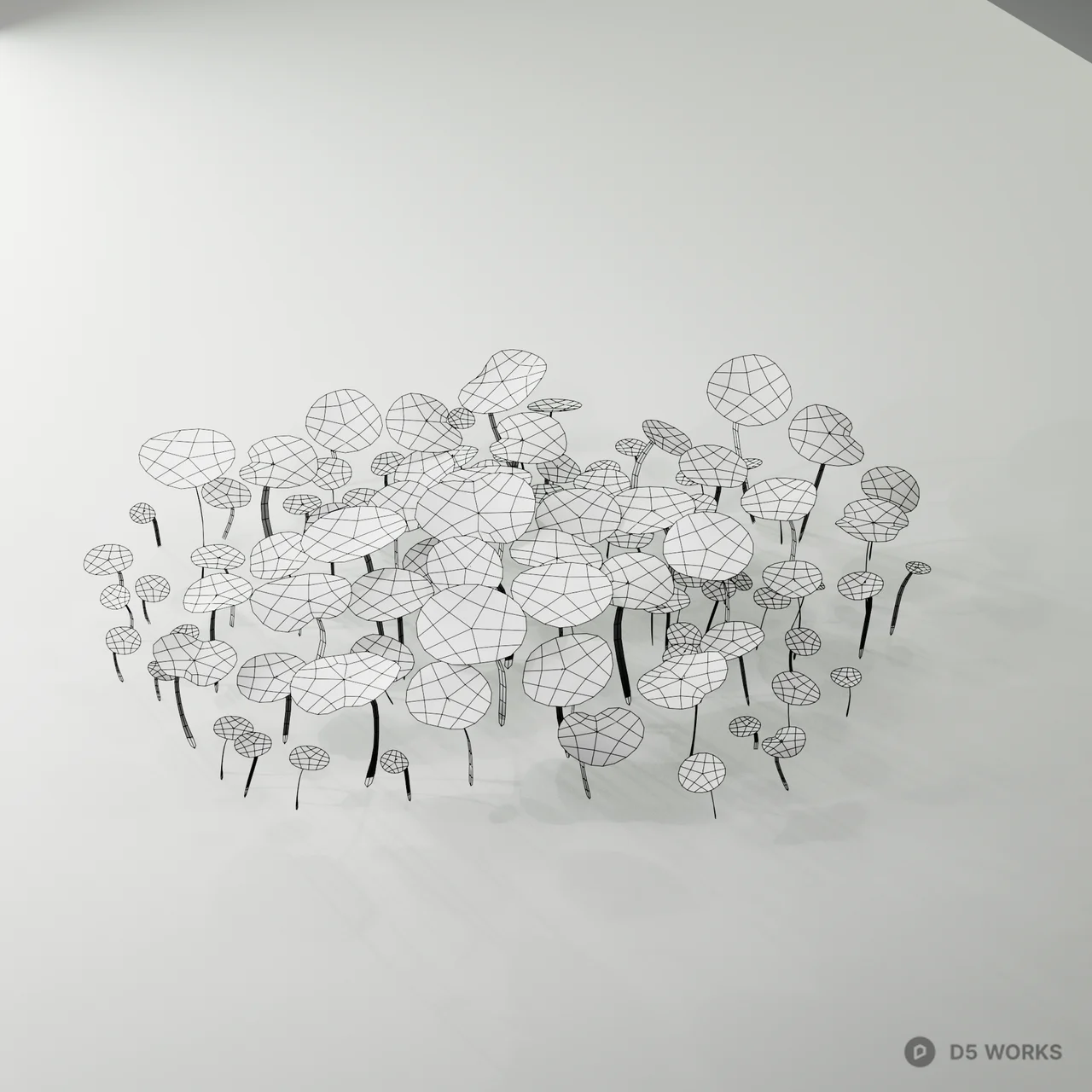 Realistic Hydrocotyle Vulgaris Pennywort Patch 3d model thumbnail 6