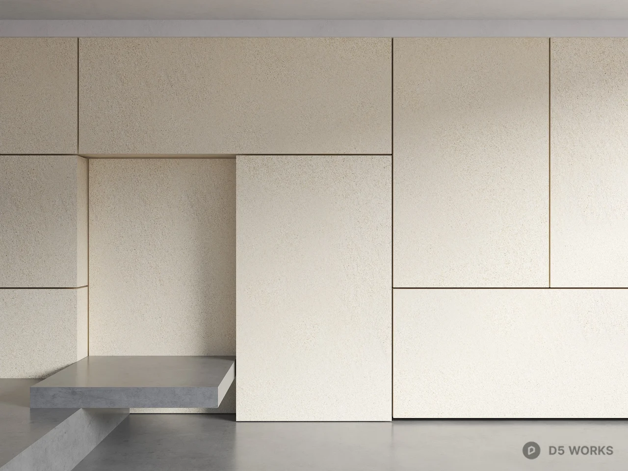 Minimalist TV Background Wall 3d model - Image 1