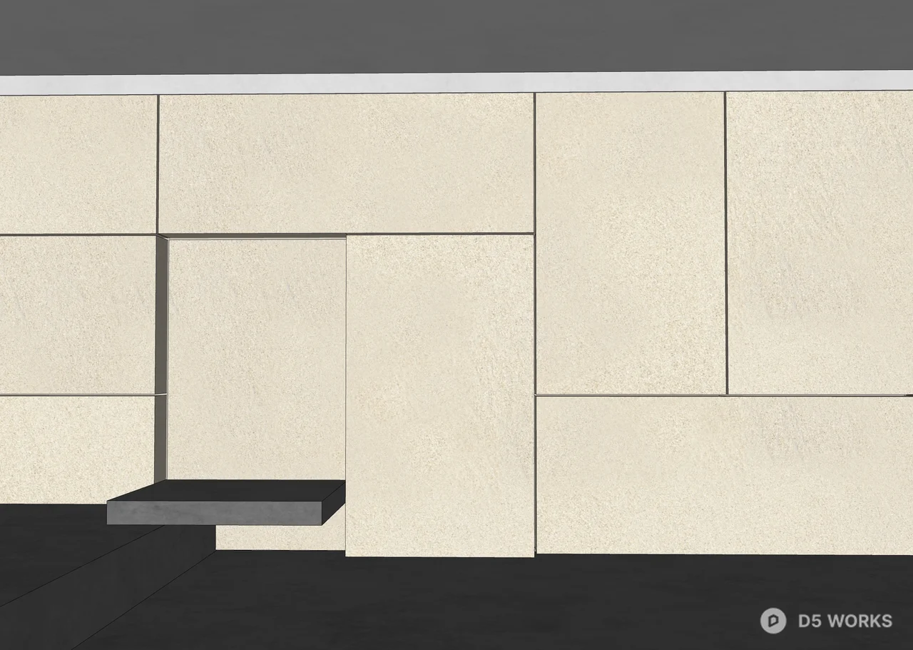Minimalist TV Background Wall 3d model thumbnail 3