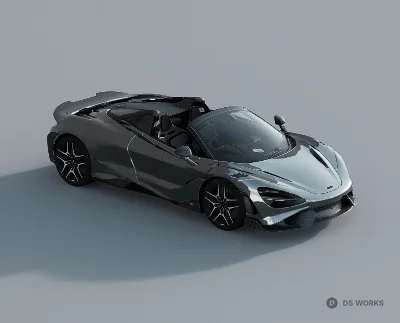 Sleek Convertible Sports Car 3d model - Image 1