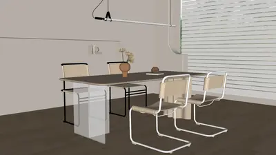 Modern Dining Room (Home) 3d model