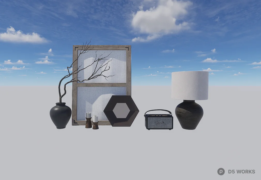 Rustic Wabi-Sabi Interior Decor Set 3d model thumbnail 3