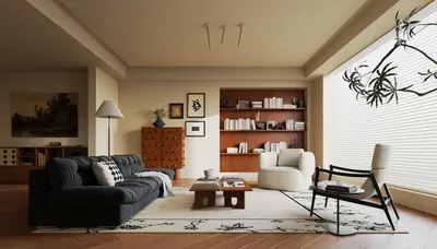 Mid-Century Modern Home Living Room