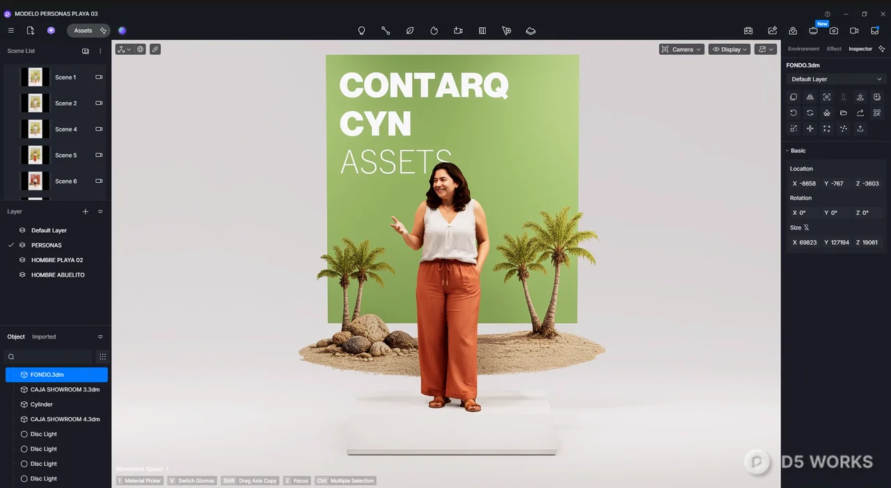 Contemporary Coastal Latin American Woman 3d model thumbnail 3
