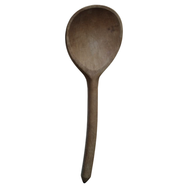 Rustic Hand-Carved Wooden Spoon 3d model