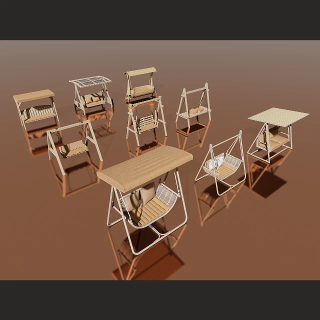 Modern Outdoor Garden Swing Chair Collection 3d model