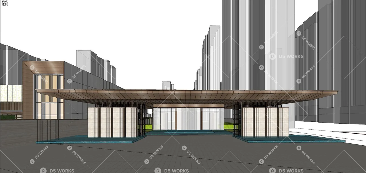 Commercial Landscape 3d model thumbnail 6