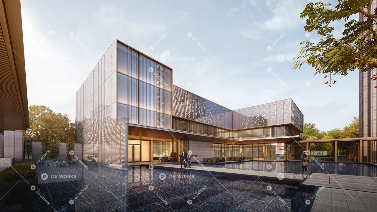 Commercial Landscape 3d model thumbnail 5