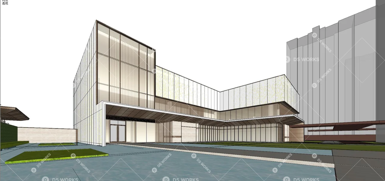 Commercial Landscape 3d model thumbnail 7