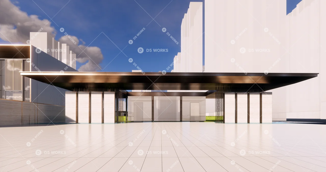 Commercial Landscape 3d model thumbnail 2