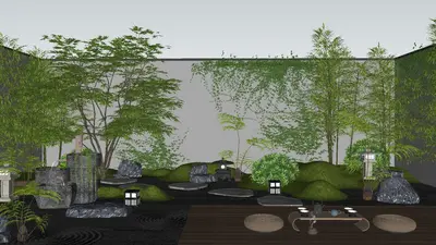 Japanese Courtyard Landscape