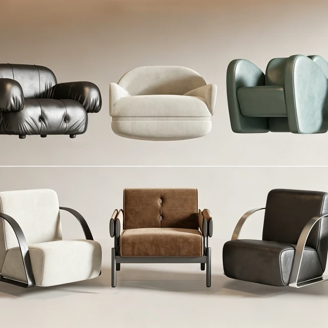 Modern Designer Armchair Collection 3d model
