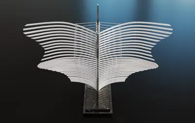Winged Sculptural Decorative Object 3d model