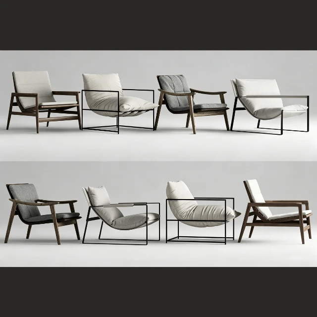 Modern minimalist armchair series 3d model