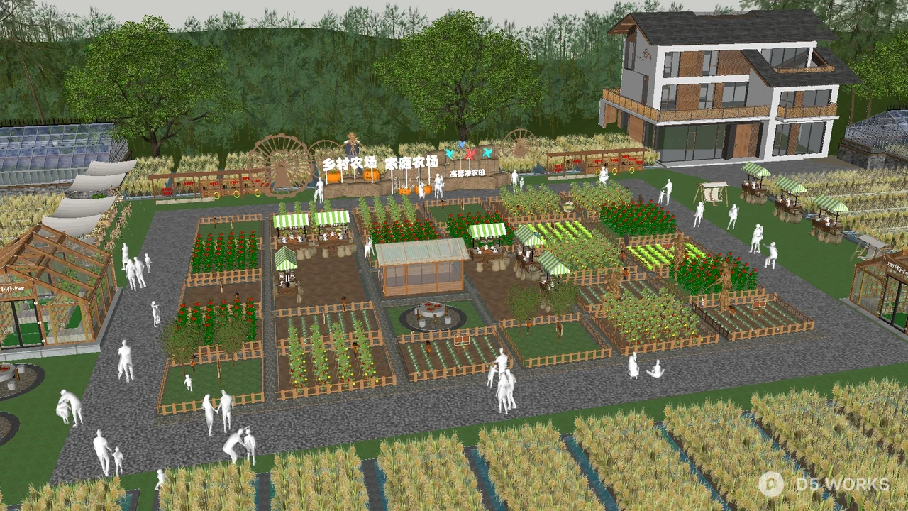 Free Rural Farm Tourism Landscape 3D Model .skp
