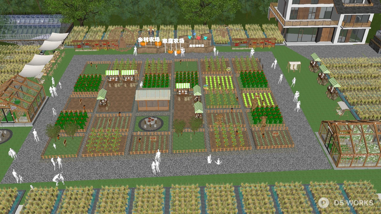 Free Rural Farm Tourism Landscape 3D Model .skp