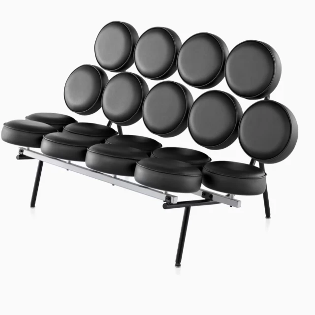 Marshmallow Sofa Mid-Century Modern Black Leather 3d model