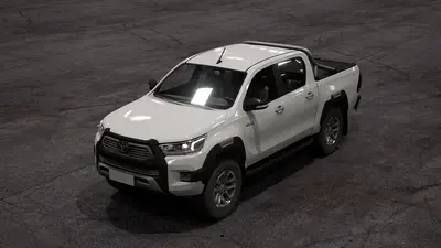White Pickup Truck 3d model