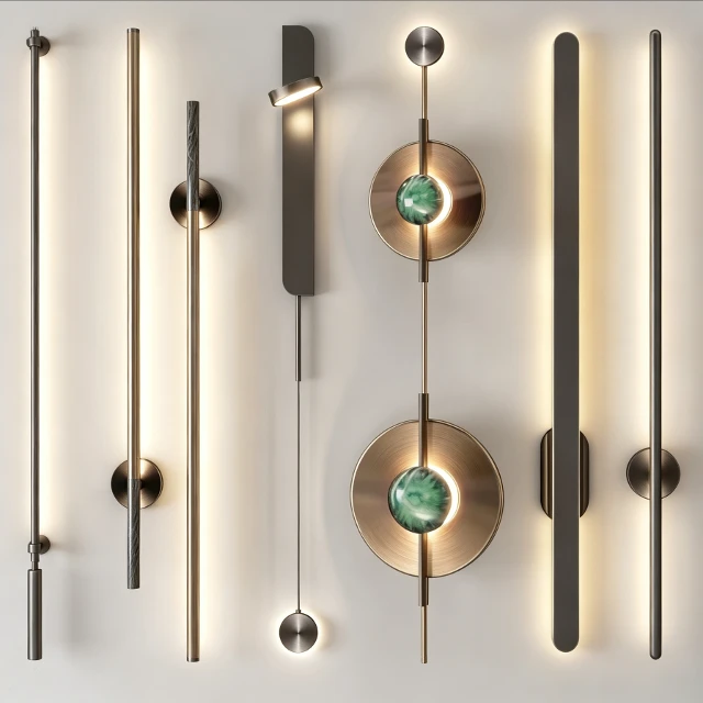Modern linear minimalist wall lamp 3d model