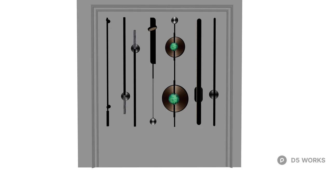 Modern linear minimalist wall lamp 3d model thumbnail 2