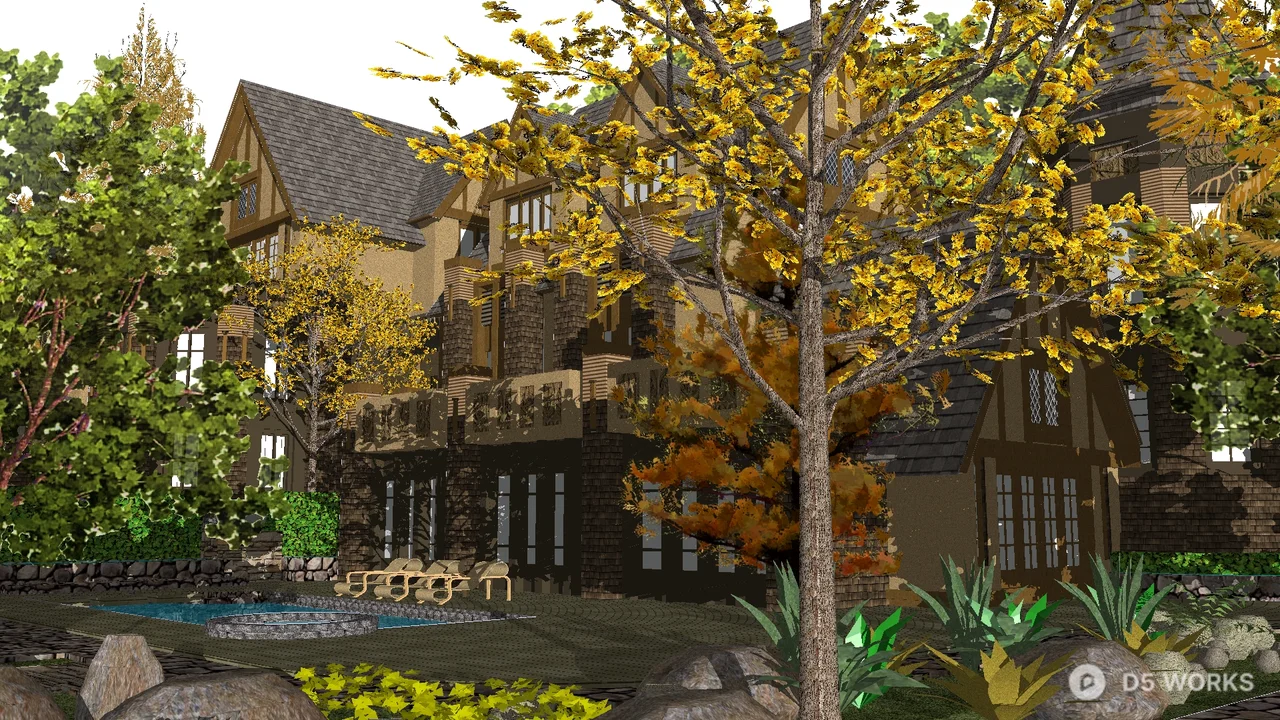 European Townhouse Complex 3d model thumbnail 5
