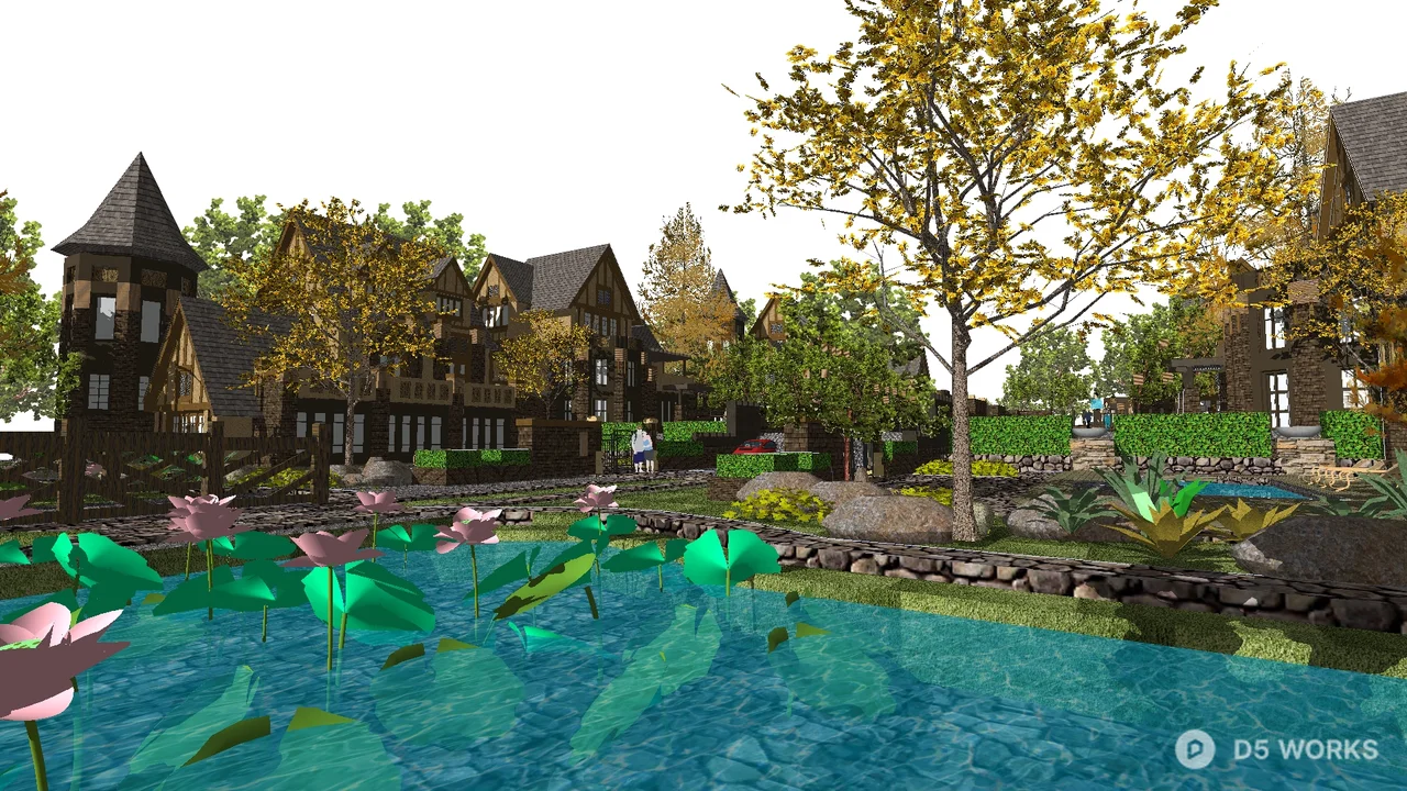 European Townhouse Complex 3d model thumbnail 2