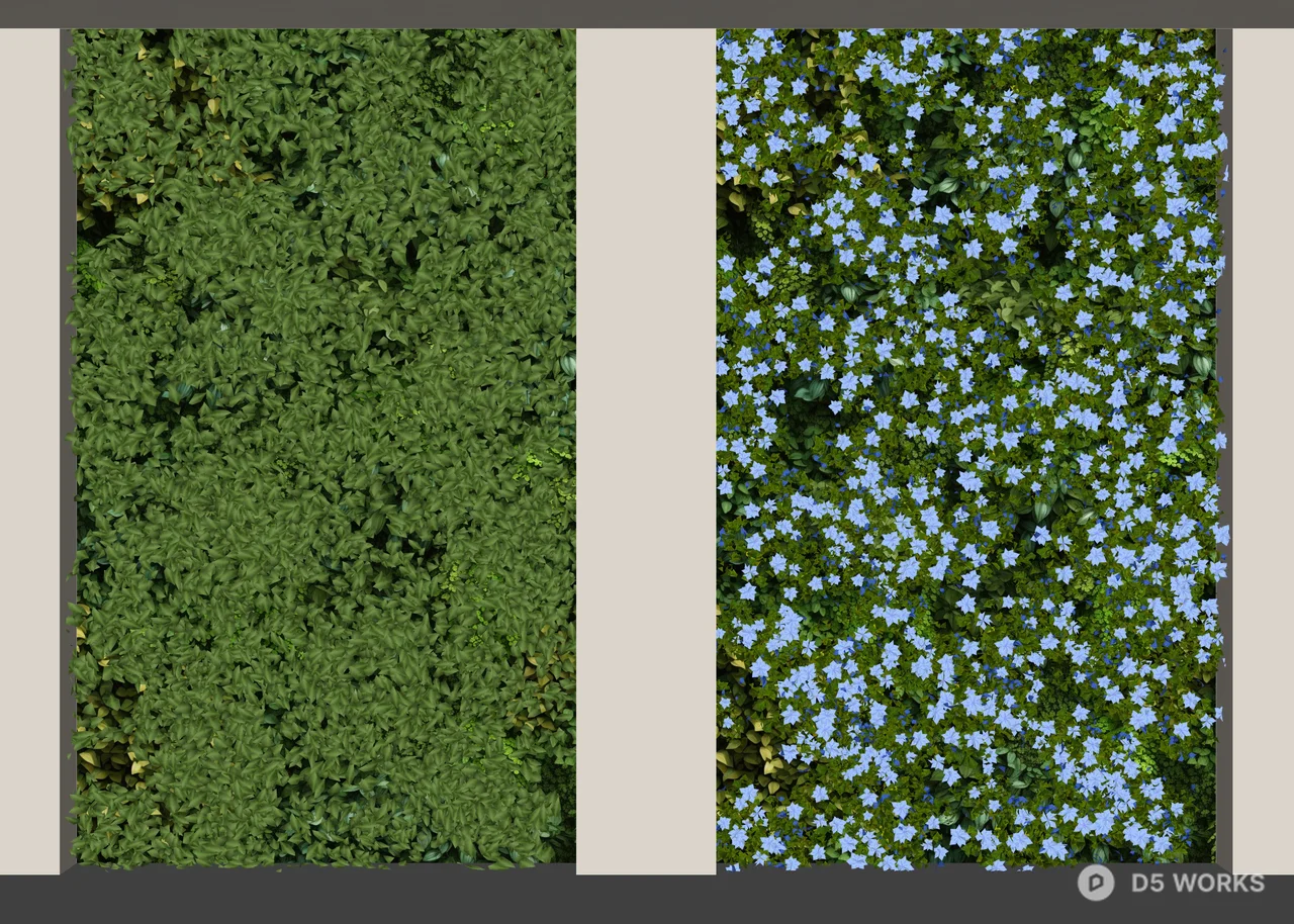 Vertical Green Wall with Floral Accent 3d model thumbnail 3