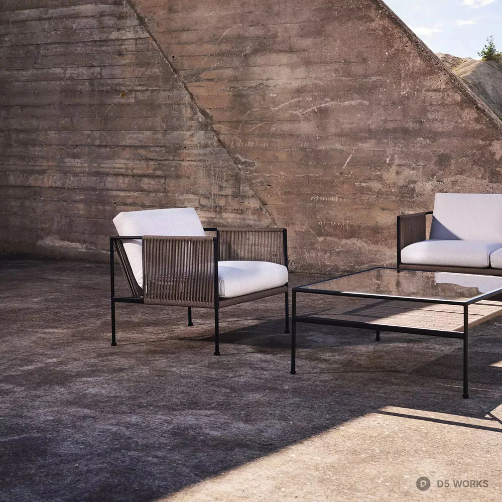 Rattan Woven Frame Leisure Chair 3d model thumbnail 2