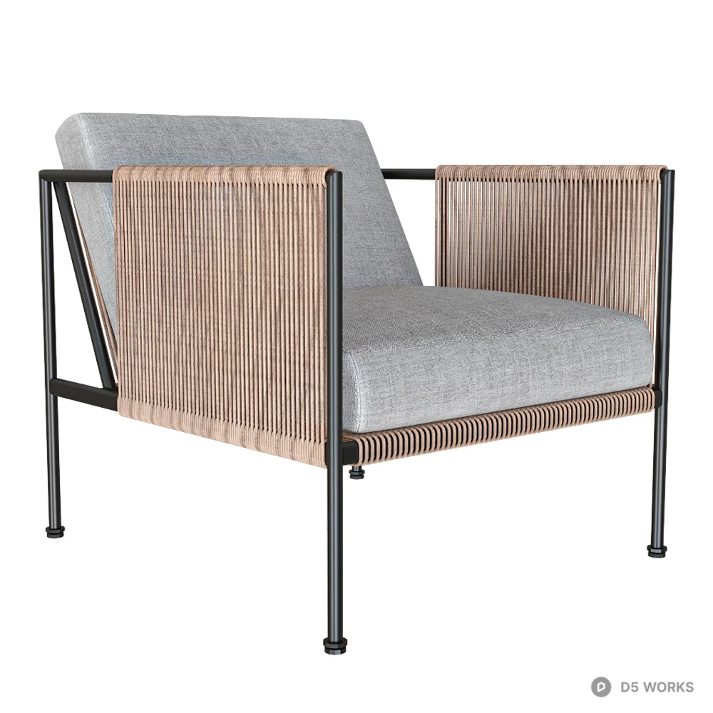 Rattan Woven Frame Leisure Chair 3d model - Image 1