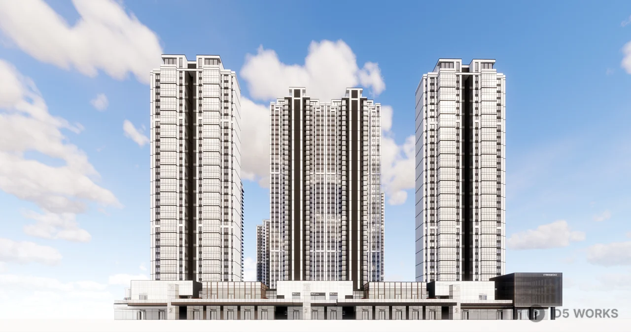 High-Rise Residential Building Complex 3d model - Image 1