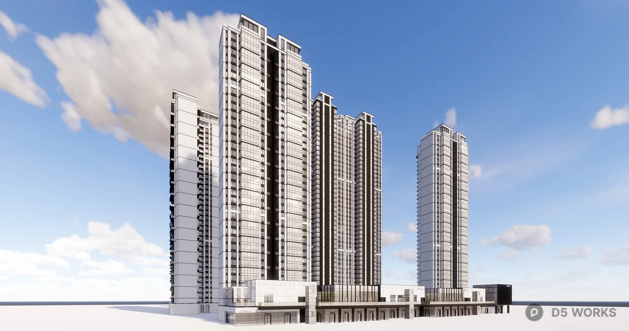 High-Rise Residential Building Complex 3d model thumbnail 5
