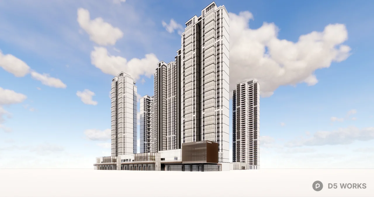 High-Rise Residential Building Complex 3d model thumbnail 2