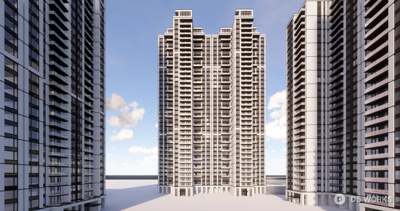 High-Rise Residential Building Complex 3d model thumbnail 6