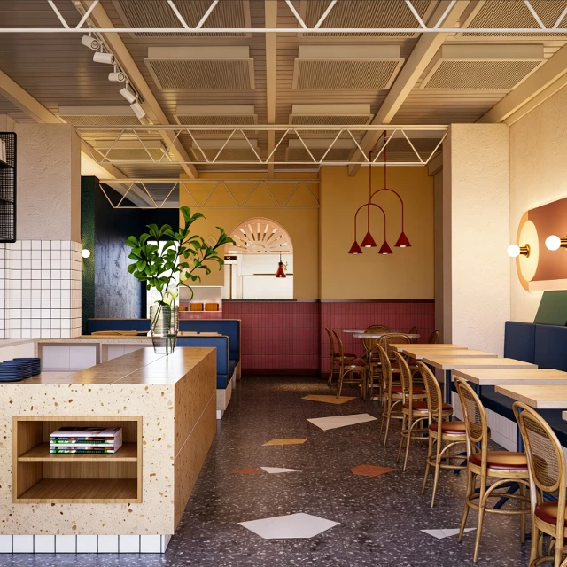 Modern Industrial Cafe and Coffee Shop Interior 3d model
