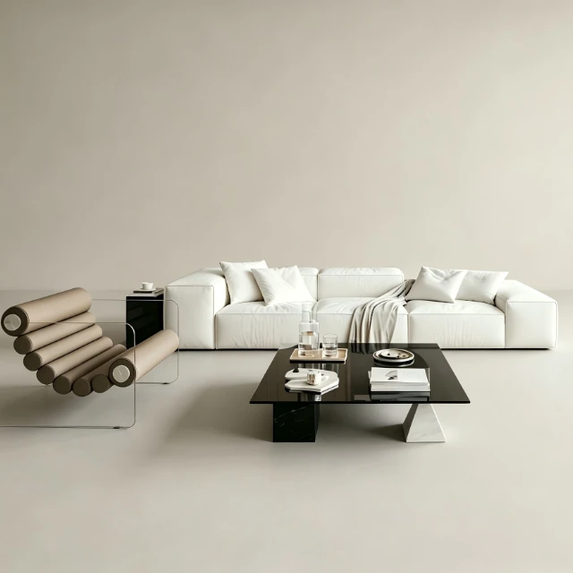 Modern Minimalist Living Room Furniture Set 3d model