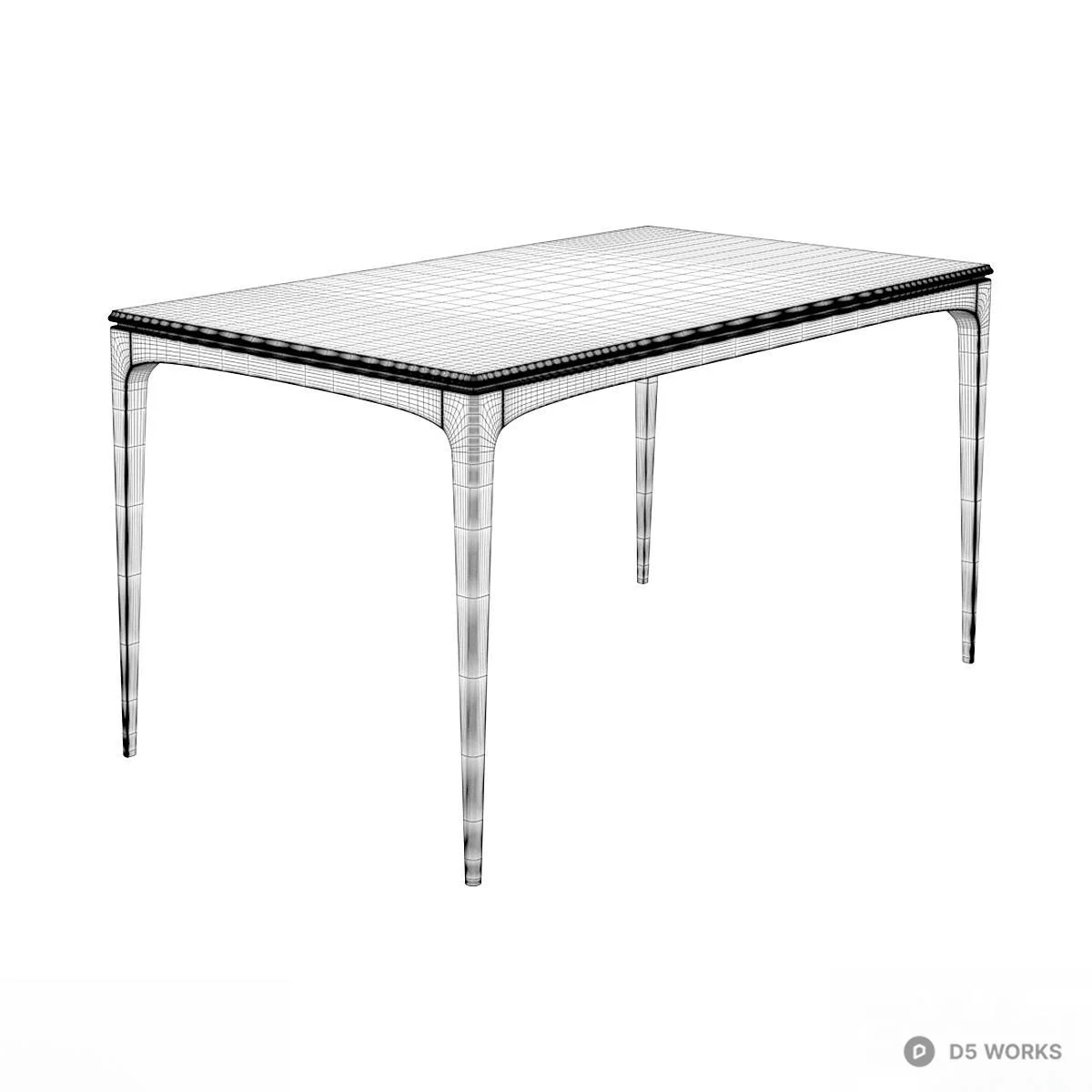 Minimalist Wood Top Dining Table 3d model thumbnail 2