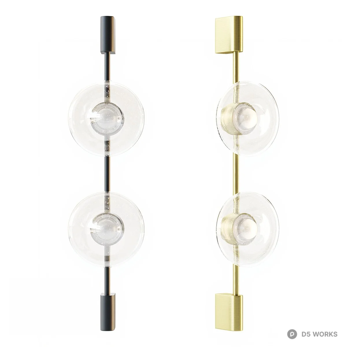 Minimalist Glass Disc Wall Lamp 3d model - Image 1