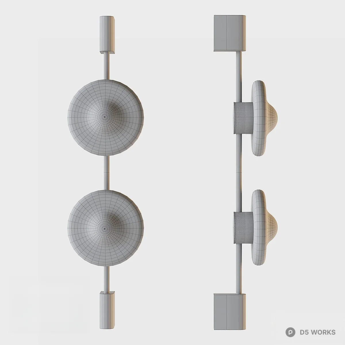 Minimalist Glass Disc Wall Lamp 3d model thumbnail 3