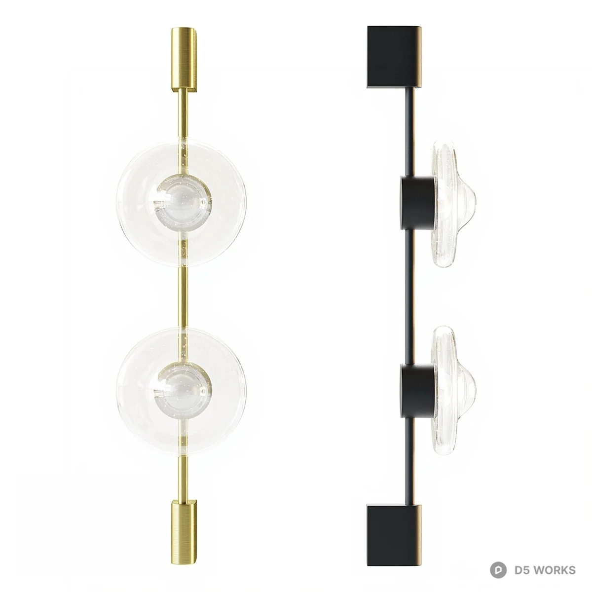 Minimalist Glass Disc Wall Lamp 3d model thumbnail 2