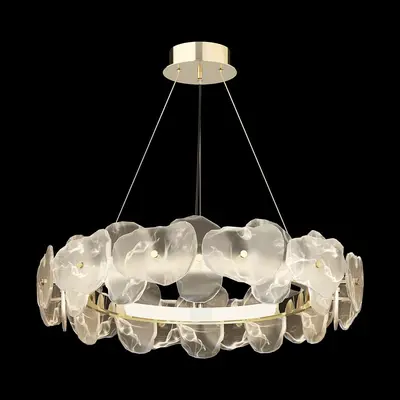 Organic Glass Petal Chandelier 3d model